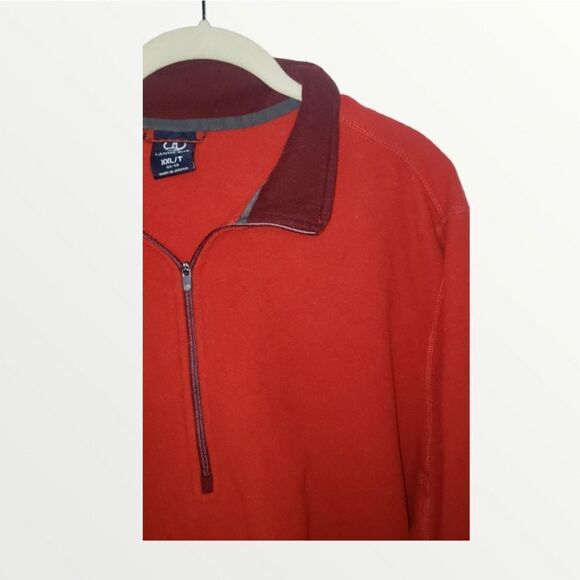 LANDS END- Men’s Burnt Orange Zip Sweater Long Sleeve Pullover Knit xxl - Picture 4 of 6